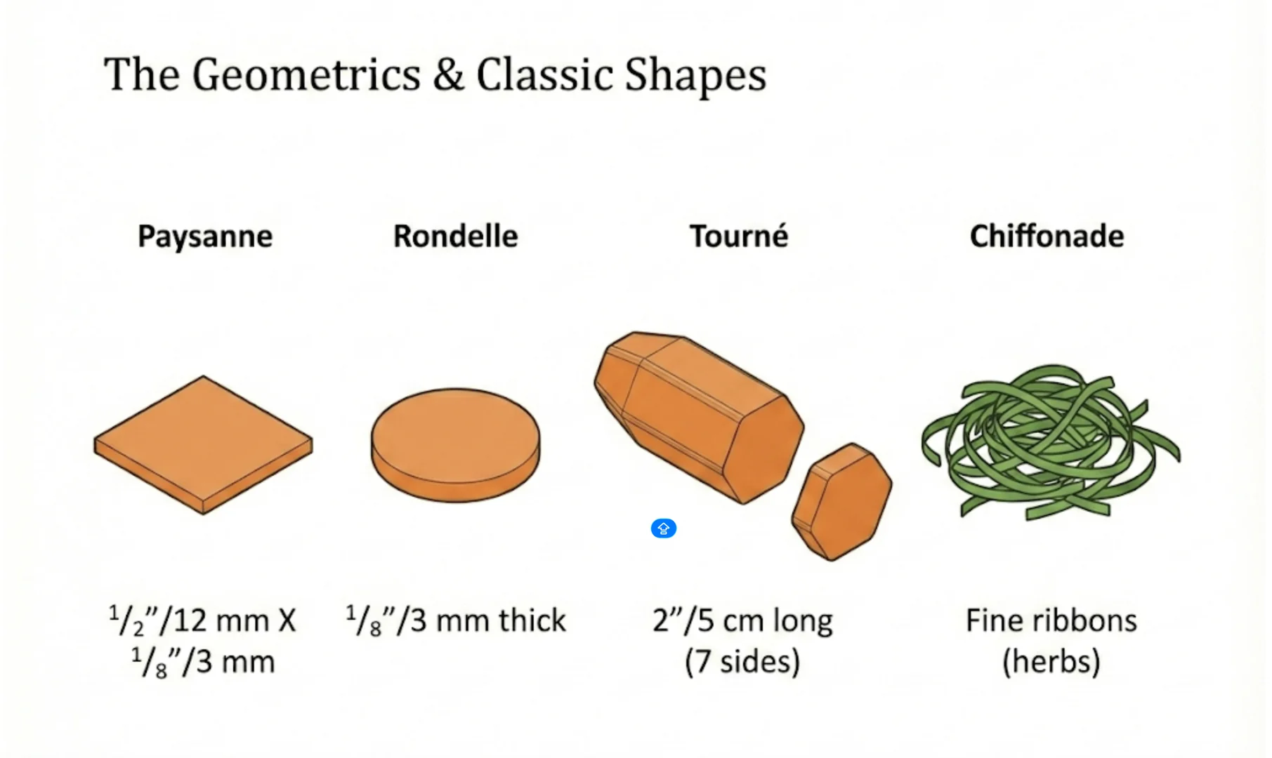 Geometric and classic vegetable shapes
