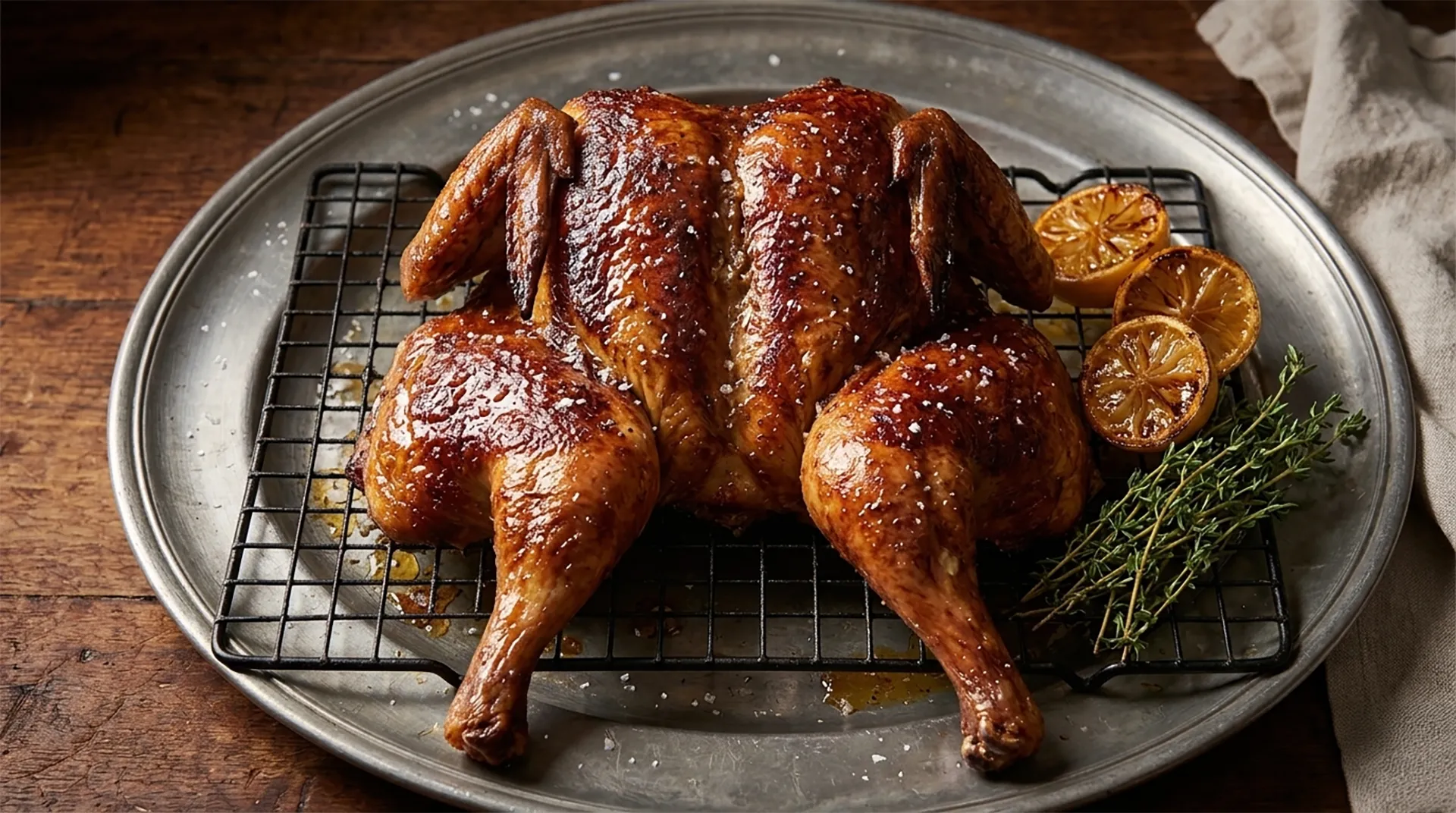 Whole Roast Chicken (Spatchcock, Dry-Brine)