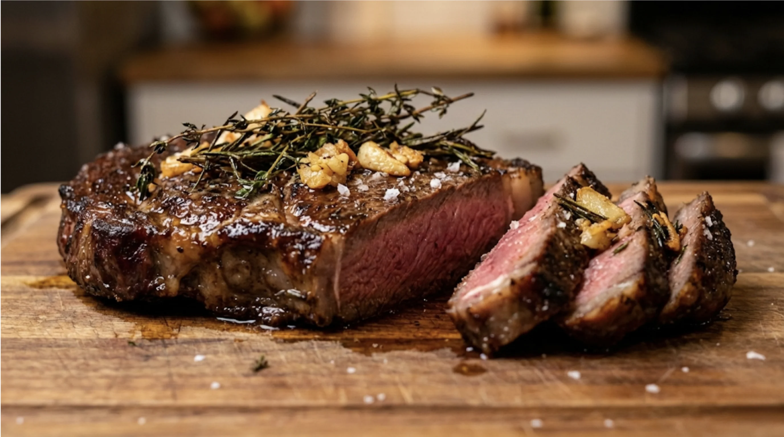 Ribeye with Bone Marrow & Herb Baste