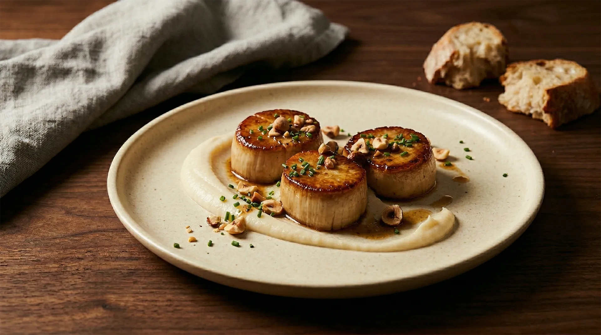 King Trumpet 'Scallops' & Celeriac Mousseline